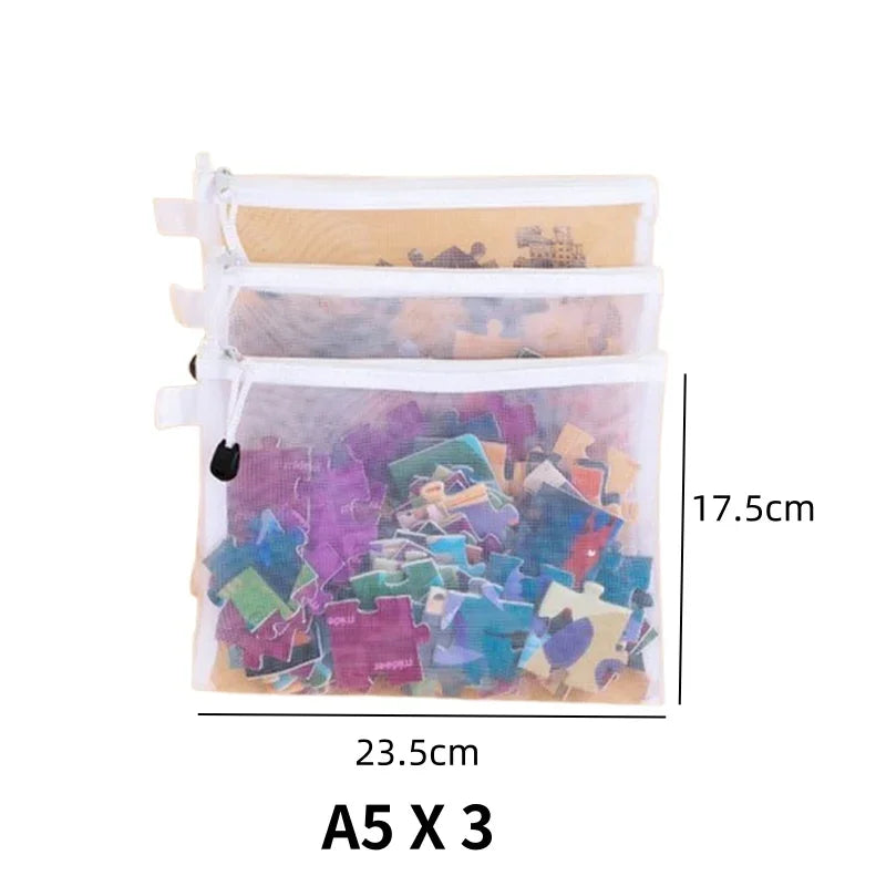 Transparent Zipper Mesh Storage Bags – Puzzles, Toys & More Mesh Storage Bags Babs M 3PCS