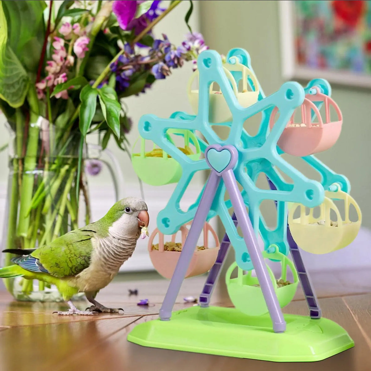 Parrot Foraging Wheel Toy – Interactive Bird Snack Feeder Bird Foraging Toy Babs