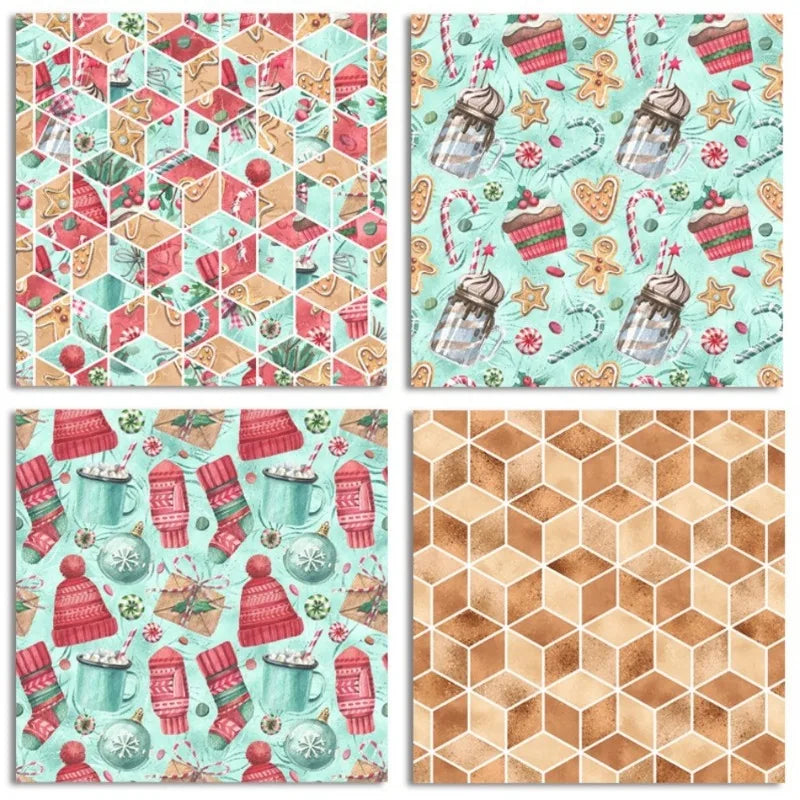 24 Sheets Christmas Craft Paper Pad – Scrapbooking & Origami Craft Paper Pad Babs