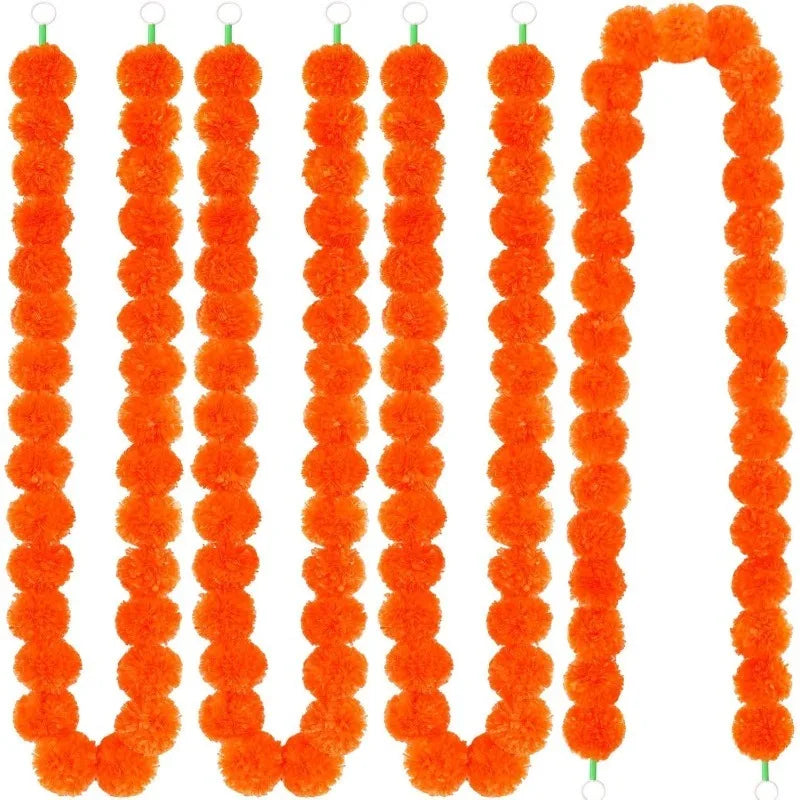 1.5m Artificial Chrysanthemum Garland – Wedding & Home Decor Artificial Flower Garland Babs Deep Orange 1Pcs