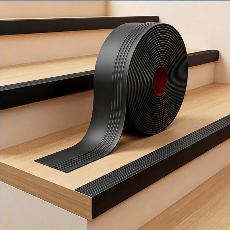 PVC Stair Edge Protector Strip – Self-Adhesive Safety Trim Edge Protector Strip Babs Black 1000x90x1.5mm