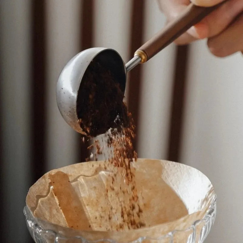 Walnut Wood Handle Stainless Steel Coffee Scoop & Spoon Coffee Measuring Spoon Babs