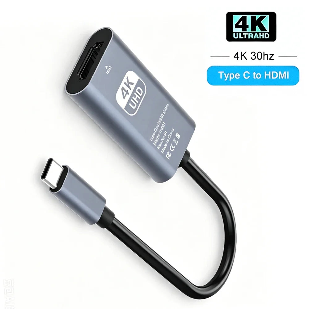 KEBIDUMEI USB-C to HDMI Cable 8K/4K 60Hz | MacBook & Laptop USB-C HDMI Adapter Babs 4K 30Hz