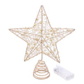 LED Star Tree Topper with Pearl Wire Lights – Gold & Silver Christmas Tree Topper Babs Gold