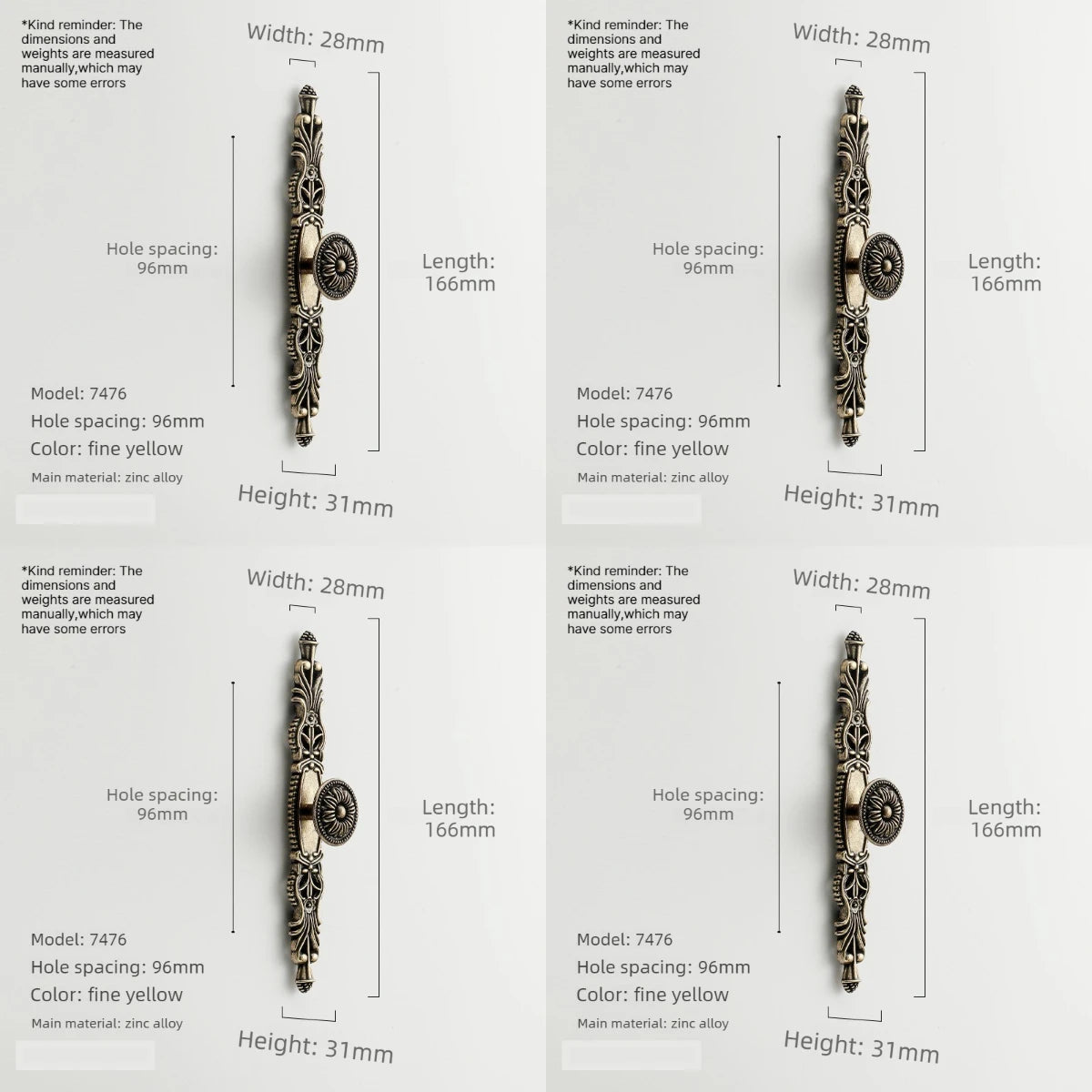 4pcs Vintage Bronze Cabinet Drawer Pull Handles – Zinc Alloy Cabinet Drawer Handles Babs 4pcs-E
