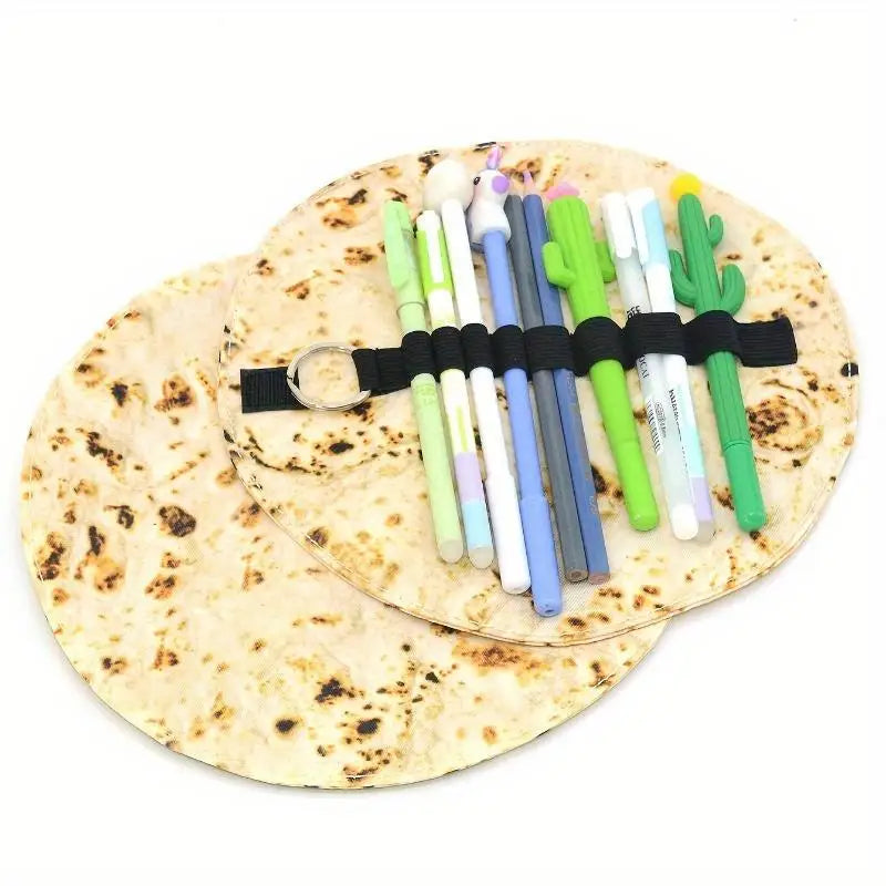 Canvas Pancake Roll Pencil Case – Makeup Brush & Pen Bag Roll Pencil Case Babs