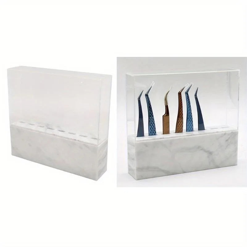 8-Hole Eyelash Tweezer Organizer Stand – Acrylic Storage Rack Beauty Tool Organizer Babs