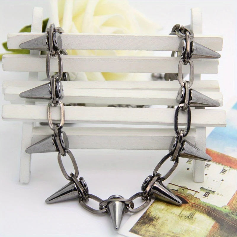 Punk Gothic Rivet Spike Choker Necklace – Hip Hop Style Choker Necklace Babs