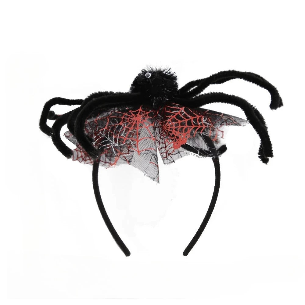 Halloween Witch Hat Headband with 3D Spider | Party Costume Hoop Halloween Costume Headband Babs Style C-1PC