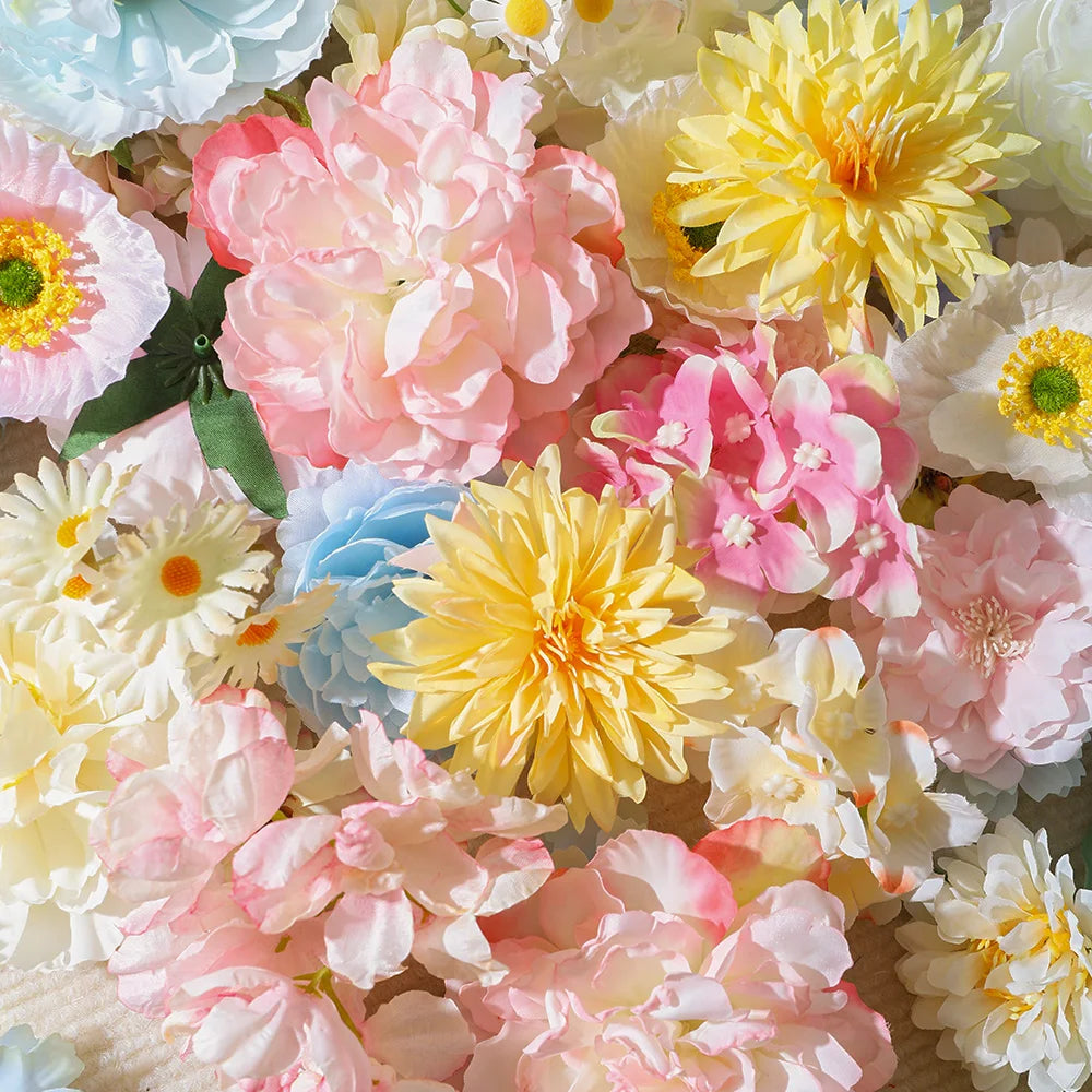 15/40Pcs Silk Artificial Daisy Rose Peony Flower Heads | Wedding Decor Artificial Flower Heads Babs
