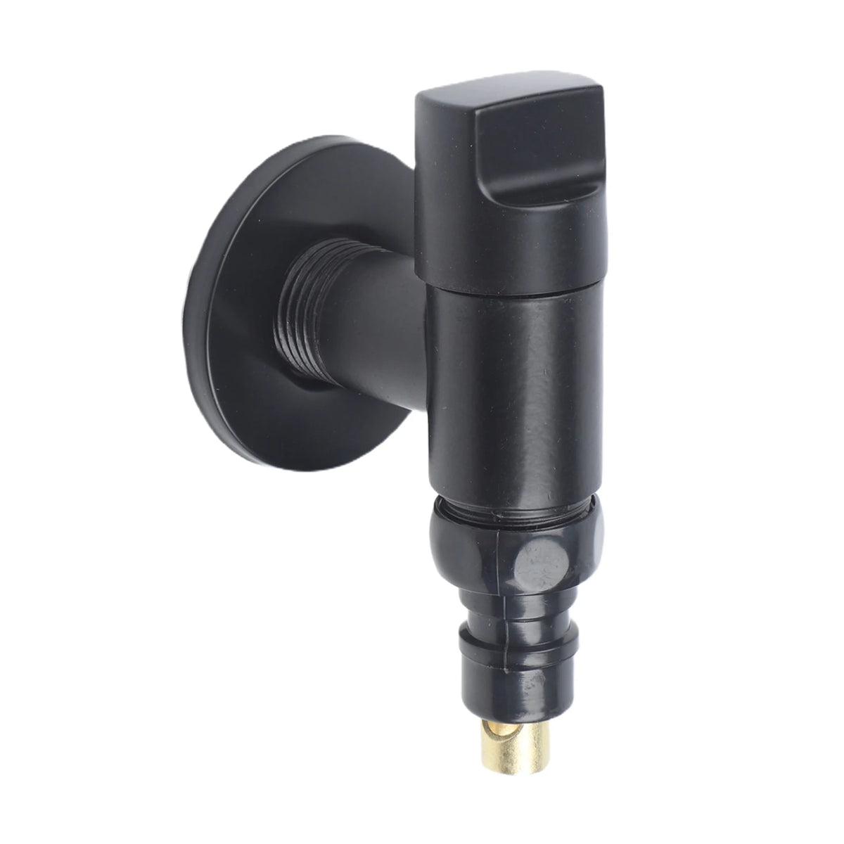 LEENKEA G1/2 Auto Water Stop Washing Machine Angle Valve Angle Stop Valve Babs Black