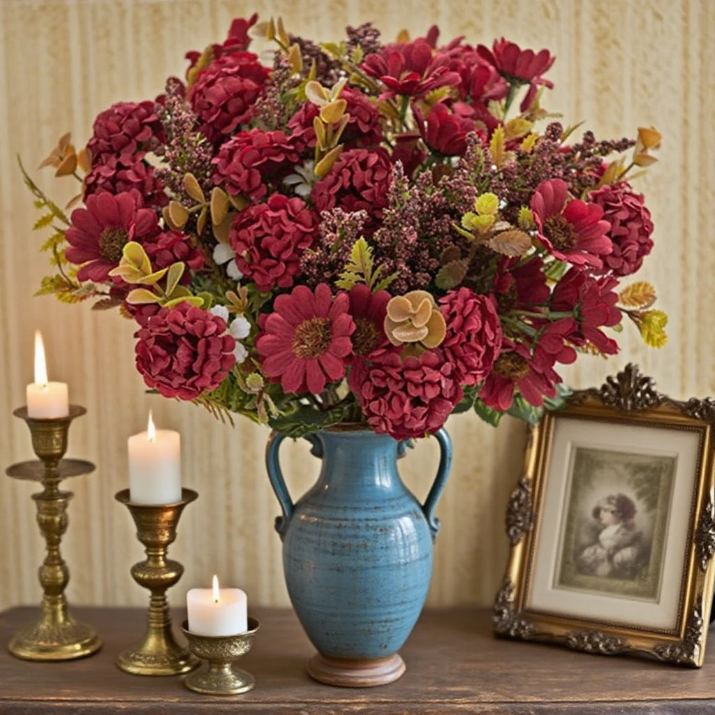 Silk Chrysanthemum Artificial Flower Bouquet – Wedding & Home Artificial Flower Bouquet Babs