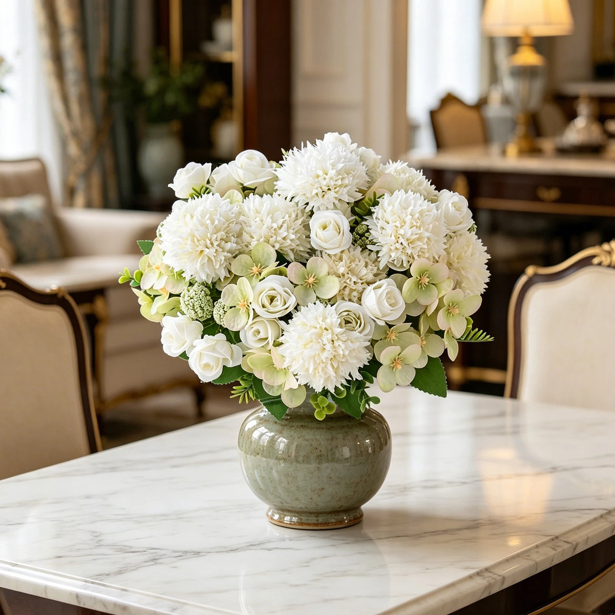 Silk Artificial Rose & Chrysanthemum Bouquet – Wedding & Home Décor Artificial Flower Bouquet Babs