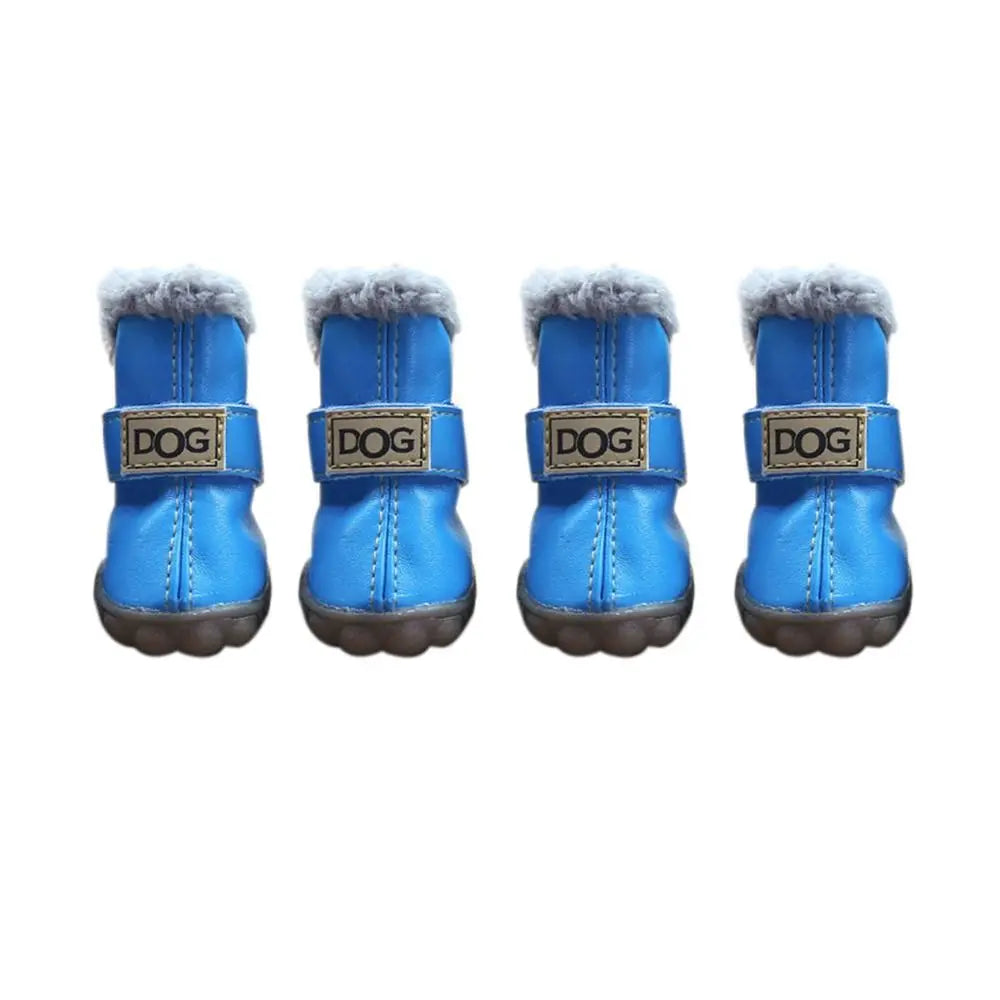 Waterproof Non-Slip Winter Dog Snow Boots – Set of 4 Dog Winter Boots Babs blue XL