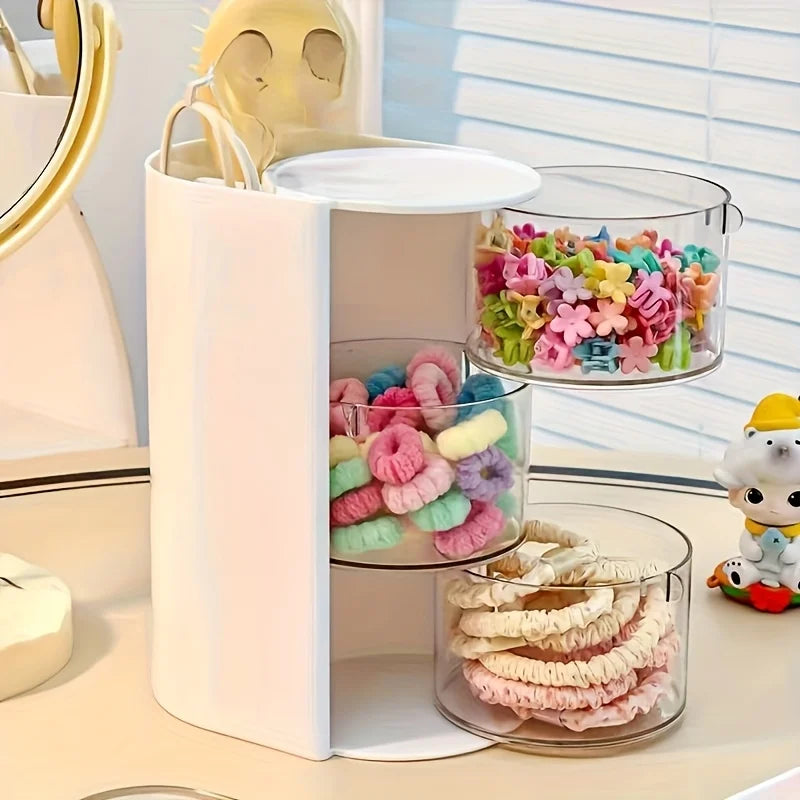 Rotatable Multi-Layer Hair Accessory Storage Box | Clear Accessory Storage Organizer Babs