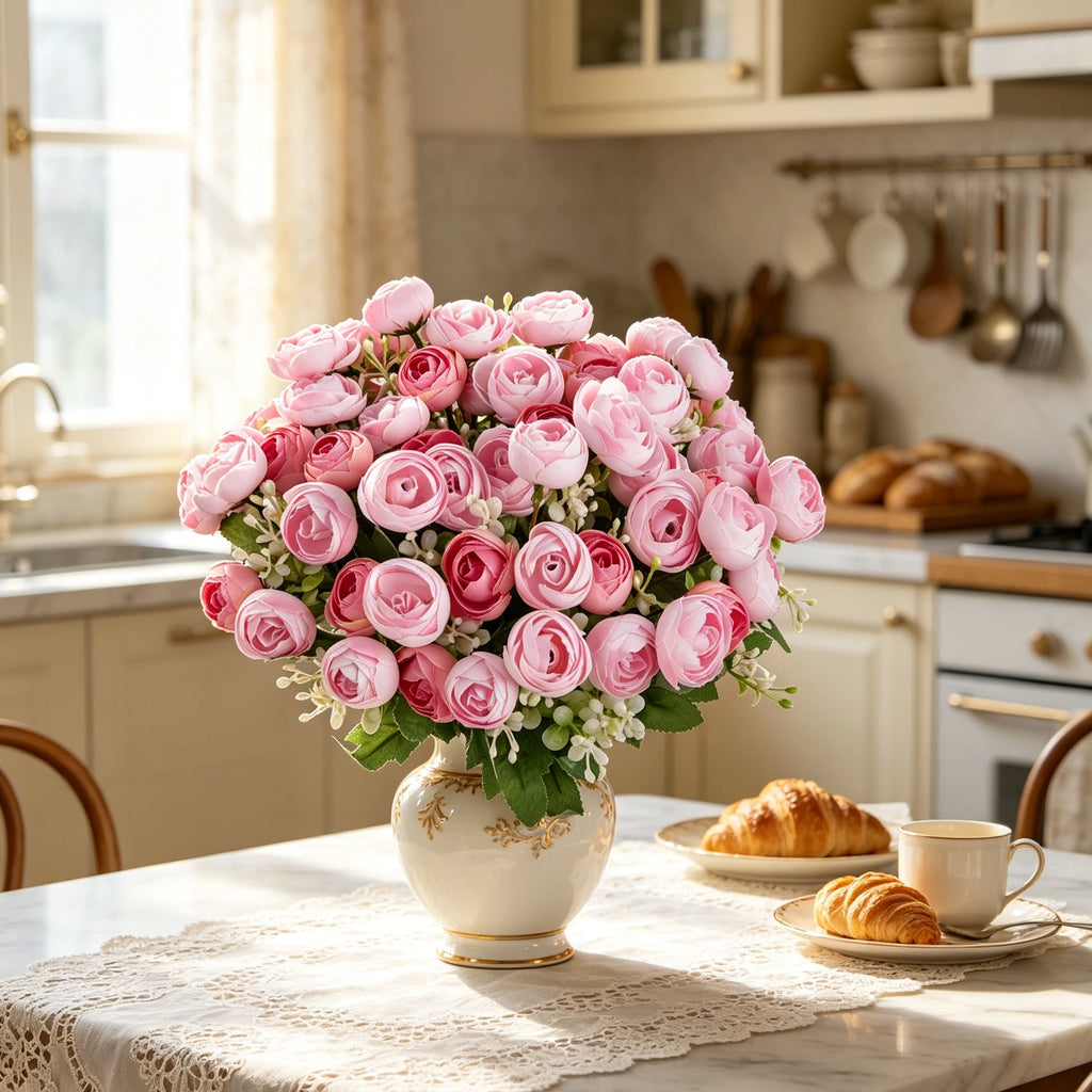 Artificial Silk Rose Bouquet | Wedding & Home Décor, 30cm Artificial Flower Bouquet Babs