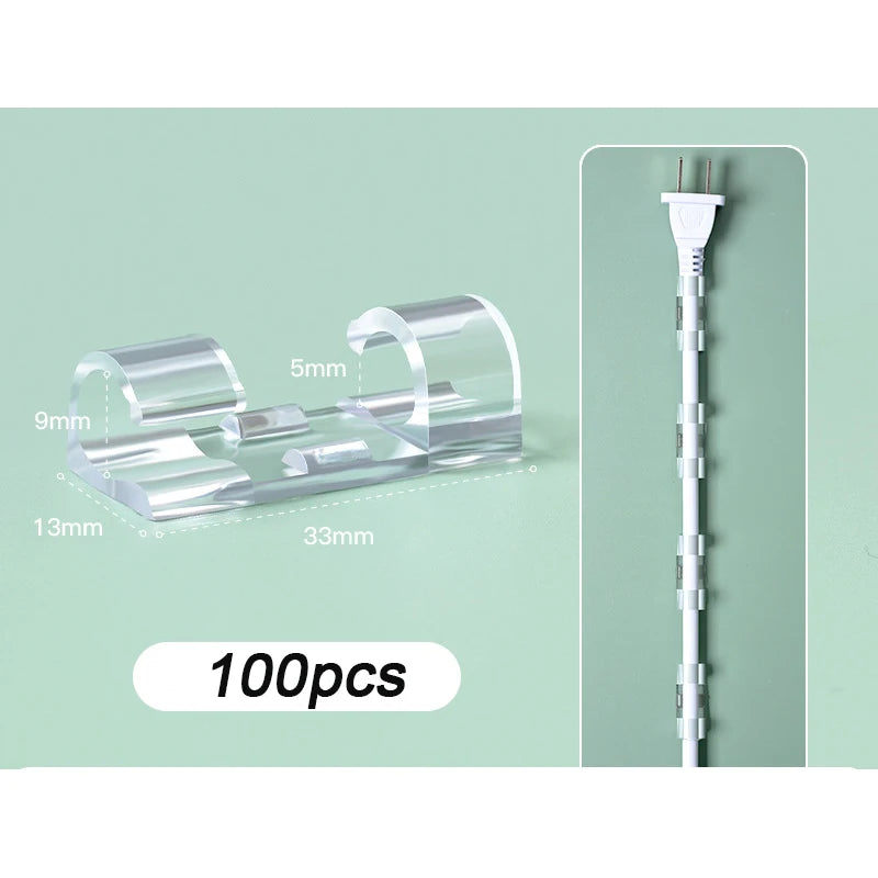 ABS Cable Organizer Clips – Desktop Cord & Wire Manager Cable Organizer Clips Babs 100pcs