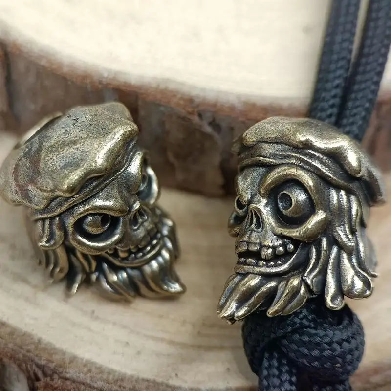 Sailor Skull Brass Knife Bead EDC Paracord Keychain Charm Brass EDC Charm Babs