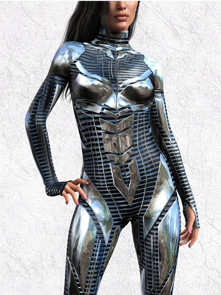 Women's Cyberpunk Gothic 3D Print Jumpsuit – Halloween Costume Halloween Costume Jumpsuit Babs 718-F L China Mainland