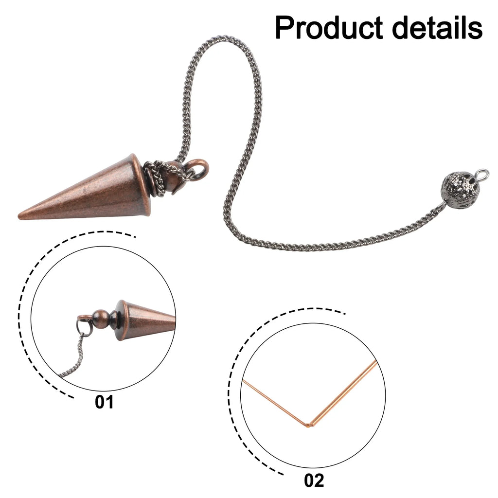 99.9% Copper Dowsing Rods & Pendulum Divination Kit Dowsing Divination Kit Babs