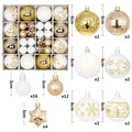 Christmas Ball Ornament Set – Snowflake Xmas Tree Decorations 2025 Christmas Ornament Set Babs 44Pcs-A as picture