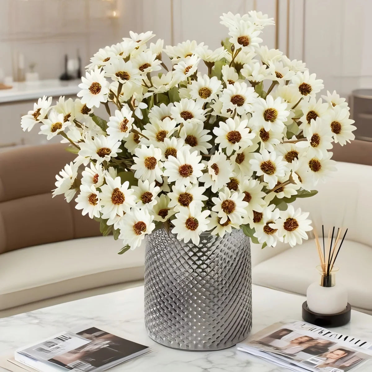 Silk Daisy Artificial Flowers Bouquet – Wedding & Home Décor Artificial Flower Bouquet Babs