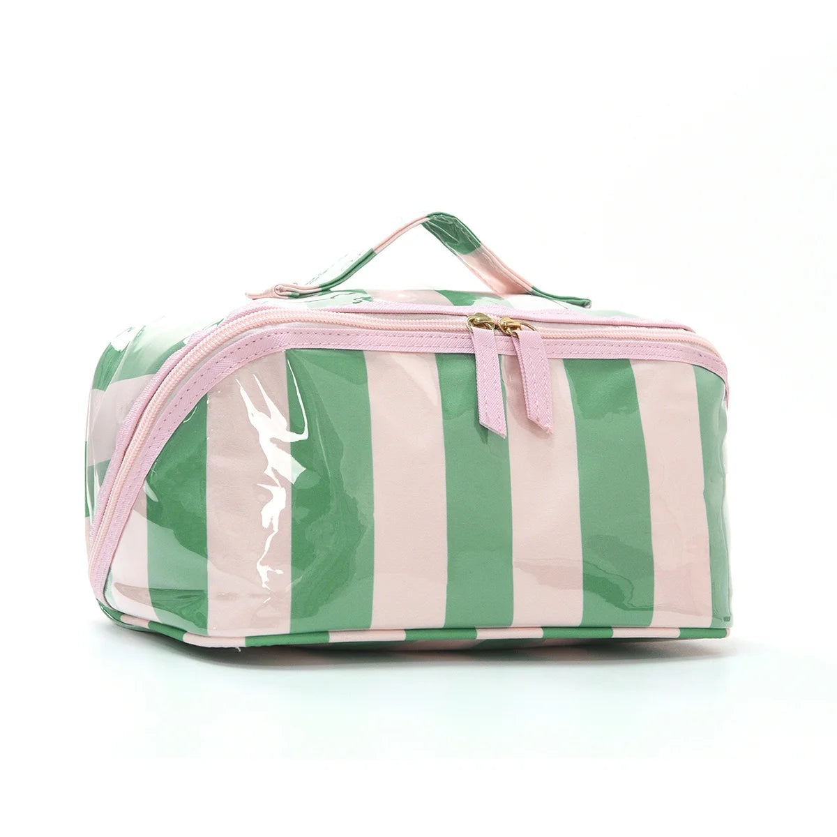 Travel Makeup & Tech Organizer Pouch – Zipper Canvas Bag Travel Organizer Pouch Babs Green Pink