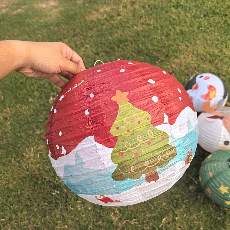 30cm Christmas Paper Lantern Ornament – Holiday Hanging Decor Christmas Lantern Ornament Babs