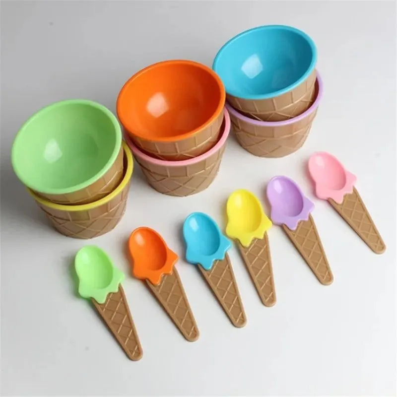 Kids Ice Cream Bowl & Spoon Set – Cute Dessert Gift for Children Kids Dessert Bowl Set Babs