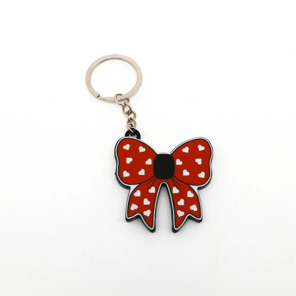 Bow Tie Keychain Bottle Opener – Cute Plastic Accessory Keychain Bottle Opener Babs Red