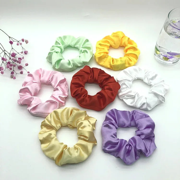 20pcs LED Glow Satin Hair Scrunchies – Light-Up Party Set LED Hair Scrunchies Babs