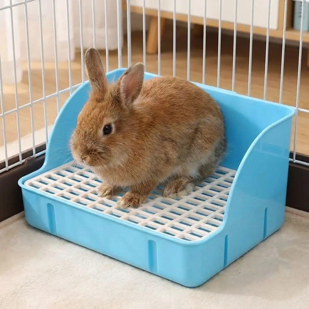 Rabbit Corner Litter Box – Anti-Splash Detachable Grid Potty Small Animal Litter Box Babs