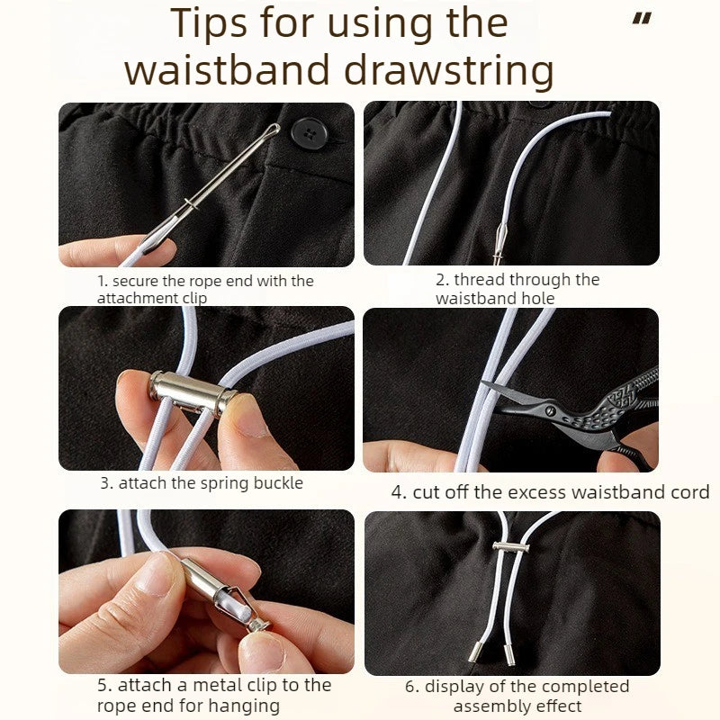 Elastic Waist Drawstring Buckle – No-Knot Pants Adjuster Waistband Adjuster Clip Babs
