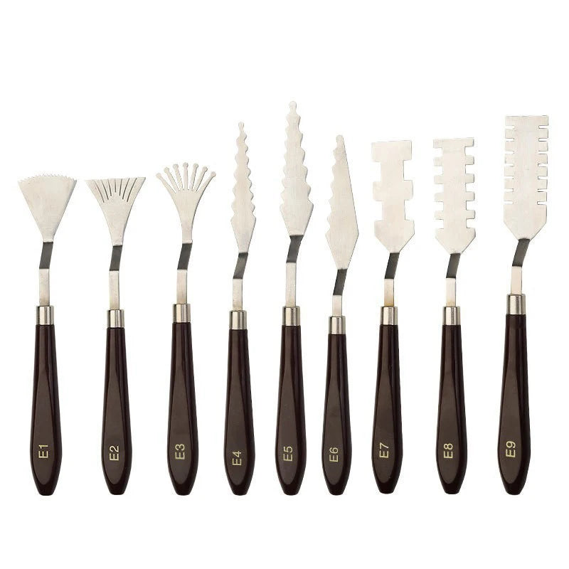 7-Piece Stainless Steel Palette Knife Set for Oil Painting Palette Knife Set Babs One size A6