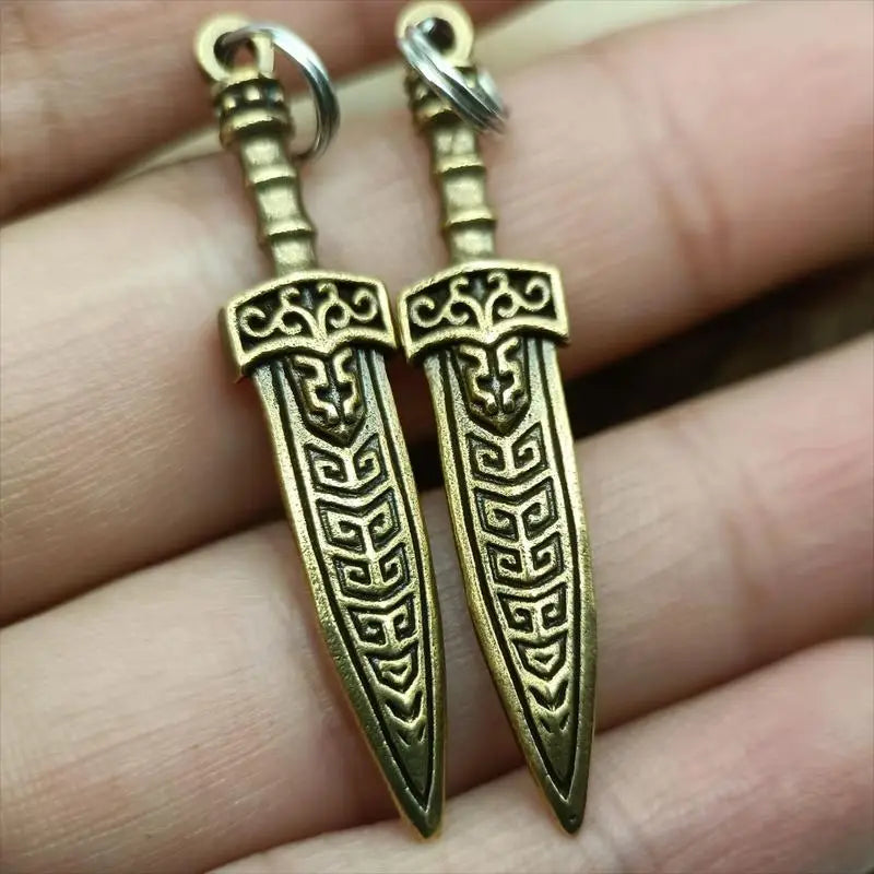 Bronze Sword Pendant EDC Paracord Bracelet Lanyard Charm EDC Lanyard Pendant Babs