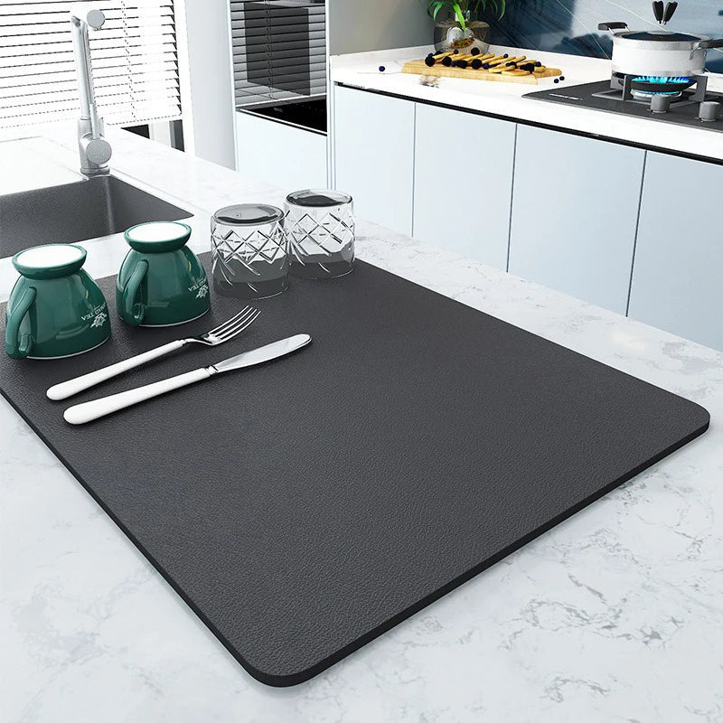 Quick-Dry Antiskid Kitchen Drain Mat – 30×40 cm Counter Mat Kitchen Drain Mat Babs 5-Dark Gray 30x40cm