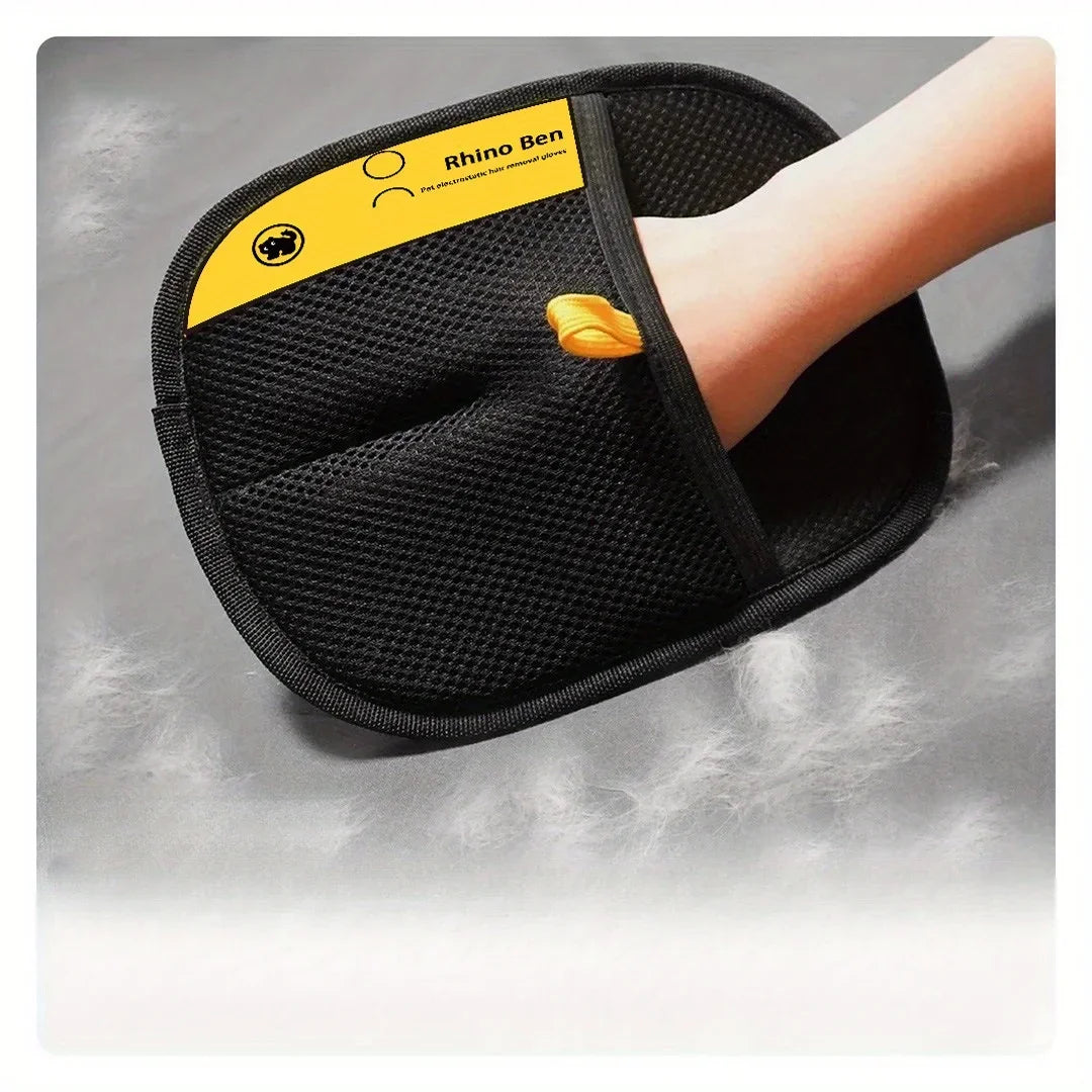 2-Piece Pet Hair Removal Grooming Gloves – Double-Sided Cat Brush Pet Grooming Gloves Babs