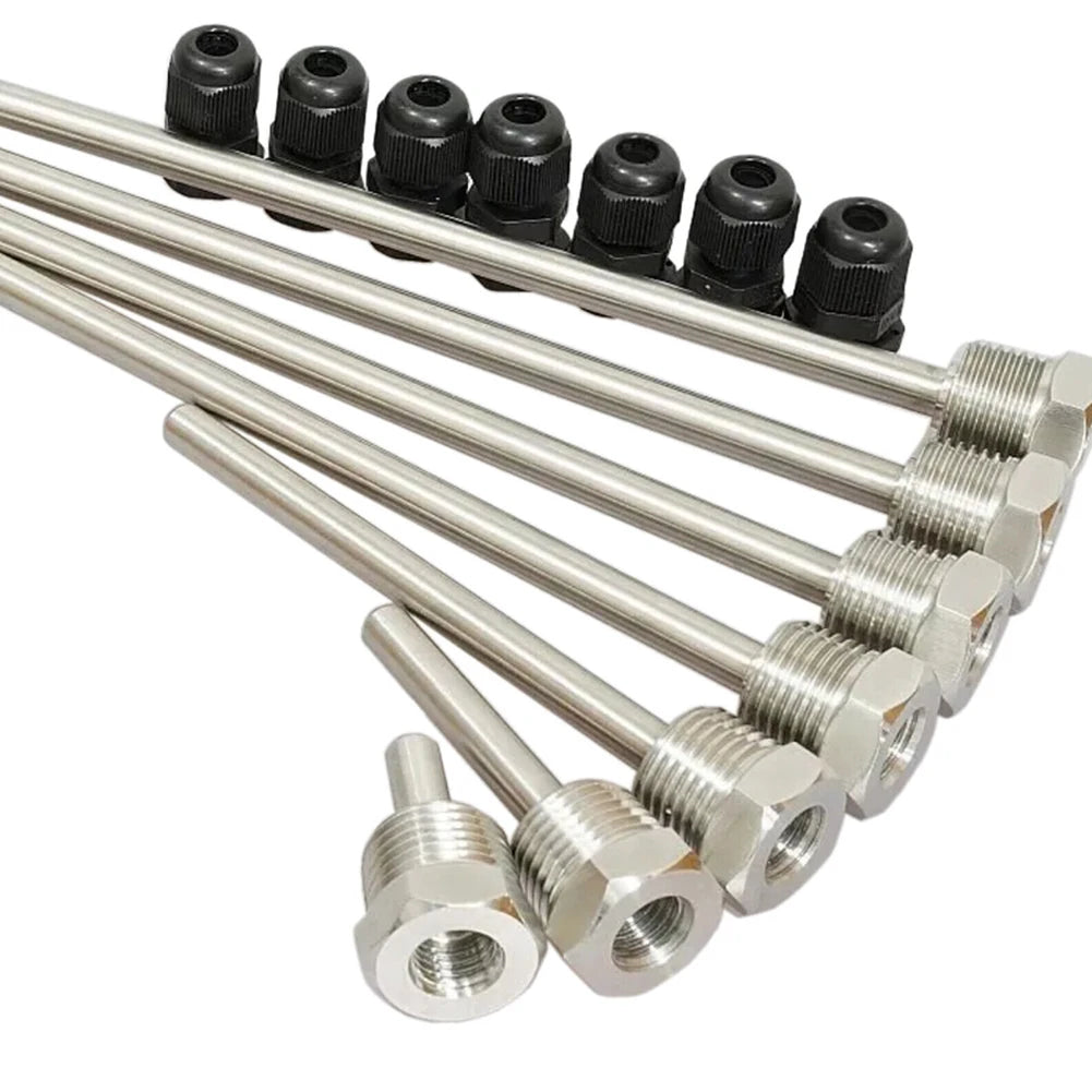 304 Stainless Steel Thermowell G1/2 Thread 30–200mm, 6mm Tube Thermowell Fitting Babs