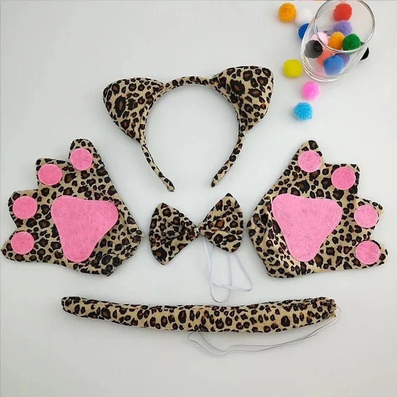 5-Piece Kids Animal Ear Headband & Tail Costume Set Kids Costume Set Babs