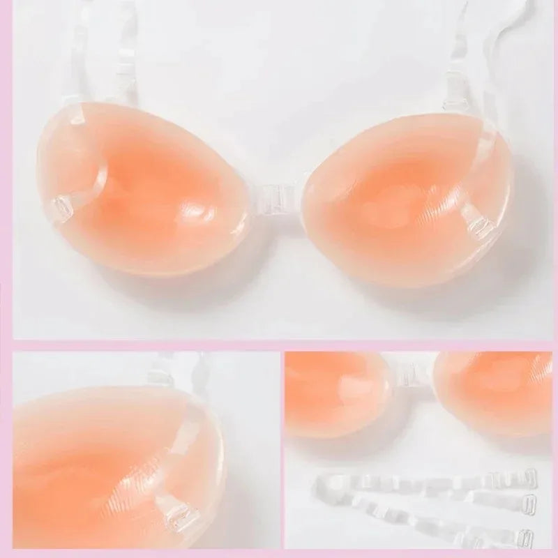 Silicone Invisible Adhesive Bra – Strapless & Backless for Women Adhesive Silicone Bra Babs