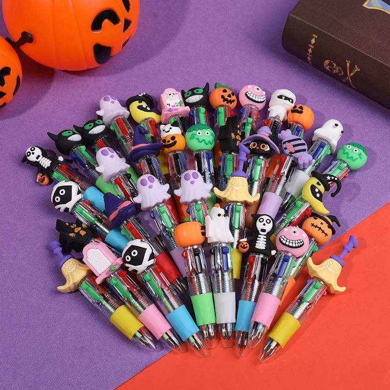 Halloween Mini 4-Color Ballpoint Pens – Kids Party Favors 5–20pc Halloween Novelty Pens Babs