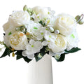Artificial Silk Rose & Hydrangea Bouquet | Wedding Home Decor Artificial Flower Bouquet Babs Color 4 1 pc