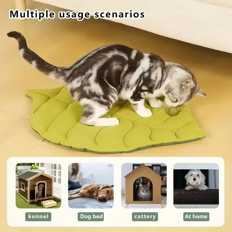 Leaf-Shaped Pet Bed Mat – Soft, Washable & Non-Slip for Cats & Dogs Pet Bed Mat Babs