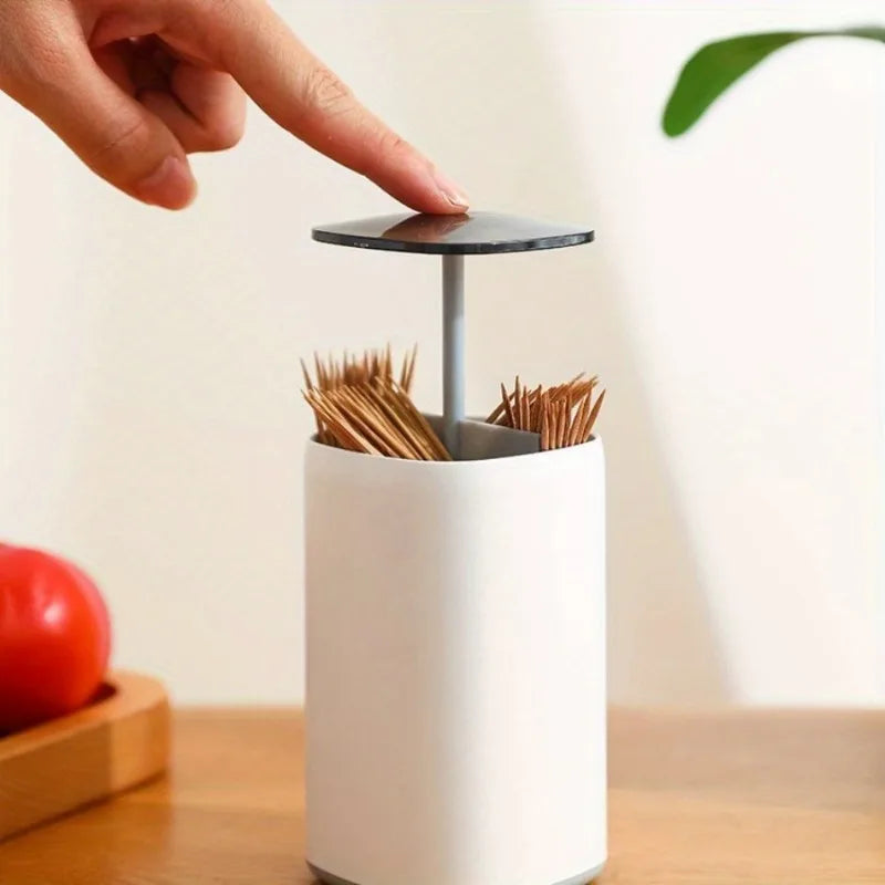 Automatic Pop-Up Toothpick & Cotton Swab Dispenser Box Toothpick Dispenser Babs