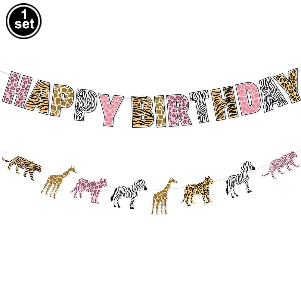 Pink Leopard Print 18th Birthday Party Decor – Balloons & Banner Party Decoration Set Babs Light Grey as show
