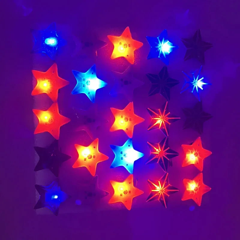25pcs LED Flashing Brooch Pins – Glow Party Badges Kids Adults LED Party Badge Set Babs