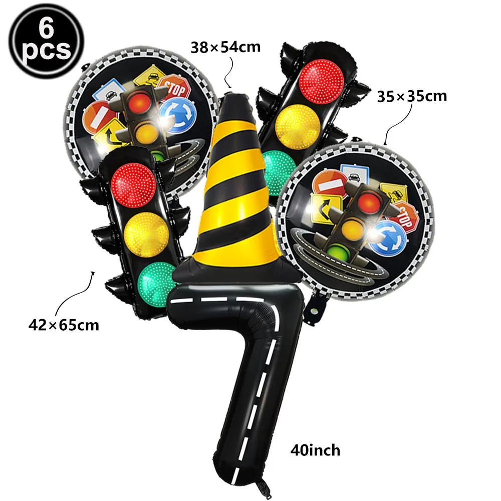 6-Piece Race Car Balloon Kit – Racing Birthday Party Decor Party Balloon Kit Babs A Number 7 As picture show