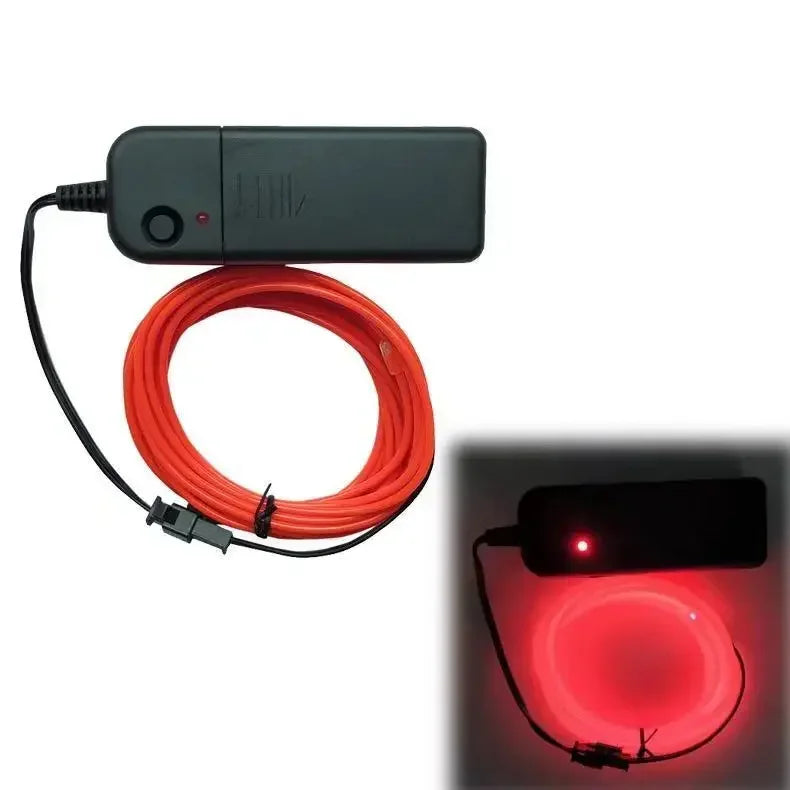 EL Wire Neon LED Glow Cable – DIY Costume, Car & Party Decor EL Wire Glow Cable Babs red 2m length