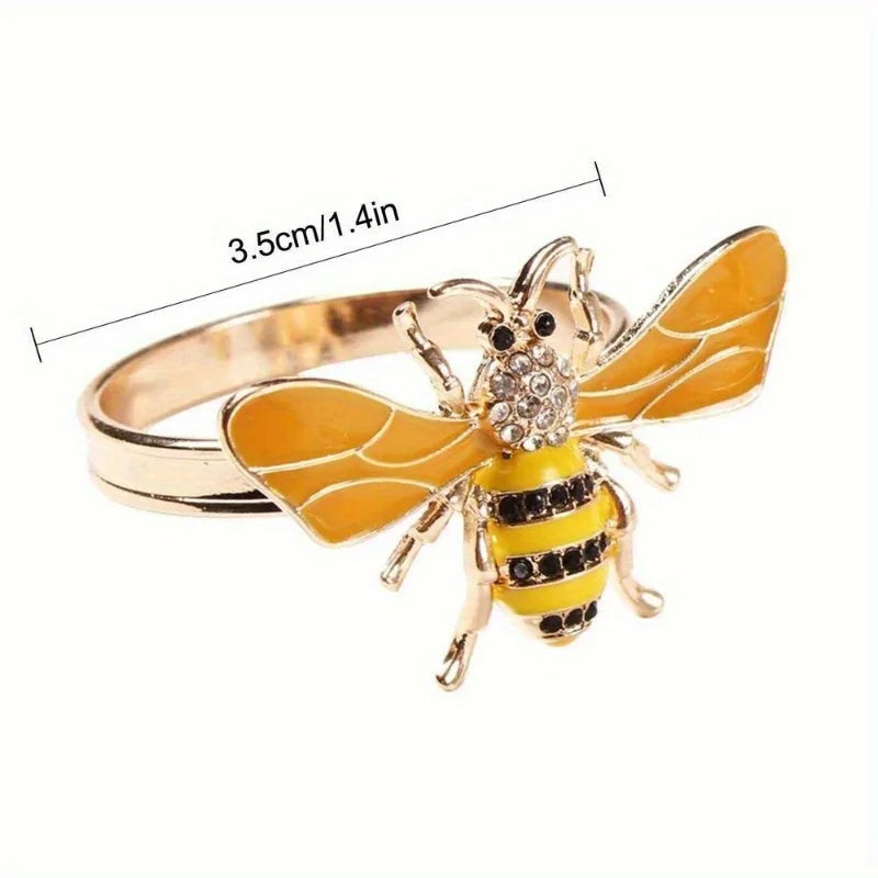 Honey Bee & Dragonfly Napkin Rings – Elegant Table Decor Napkin Rings Babs