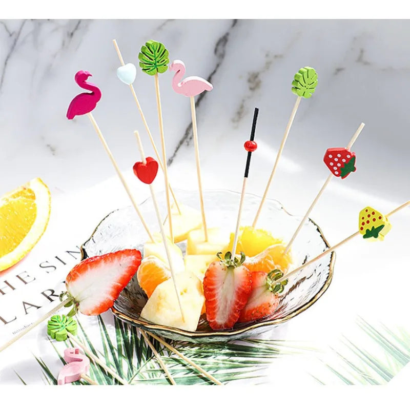 100 Pcs Decorative Bamboo Picks – Cocktail, Fruit & Party Decorative Bamboo Picks Babs